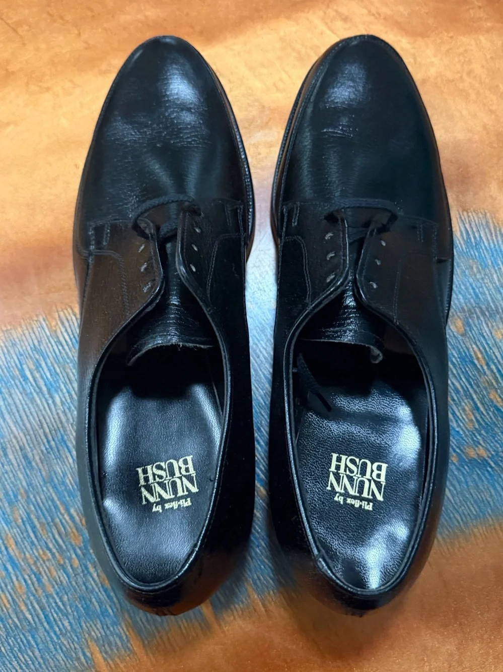 Vintage Deadstock Nunn Bush Classic Black Dress Shoes size 9 NIB